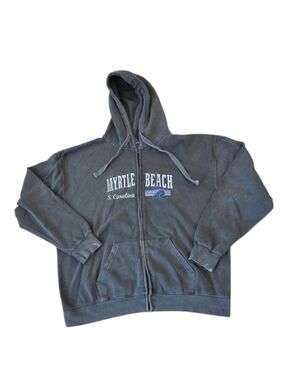 Vintage Gray Myrtle Beach Zip Hoodie. XL